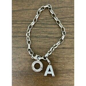 Thomas Sabo Sterling 925 Bracelet - Pave Crystal "A" Silver Letter charm